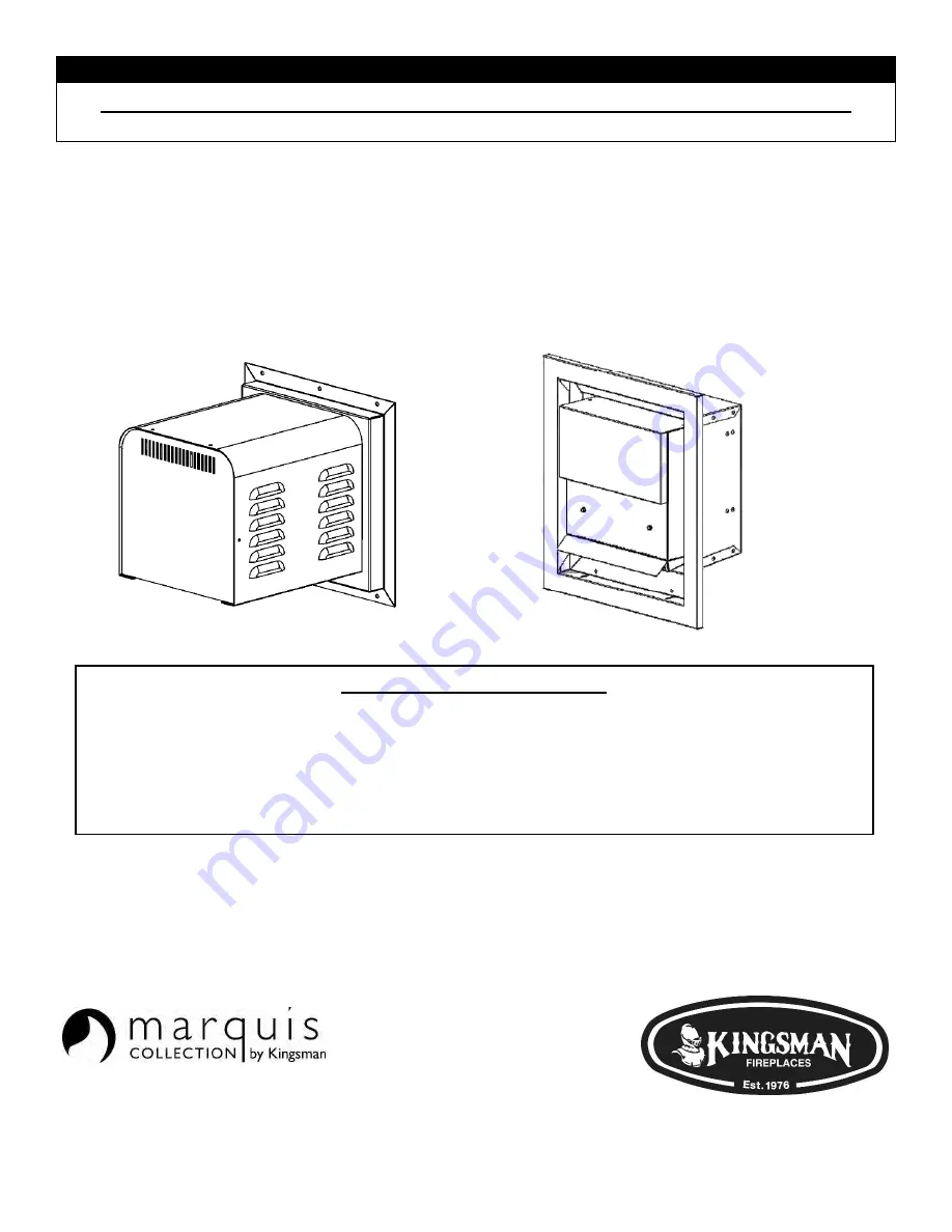 Kingsman Fireplaces Marquis Infinite MQRB4436LP Installation Instructions Manual Download Page 103