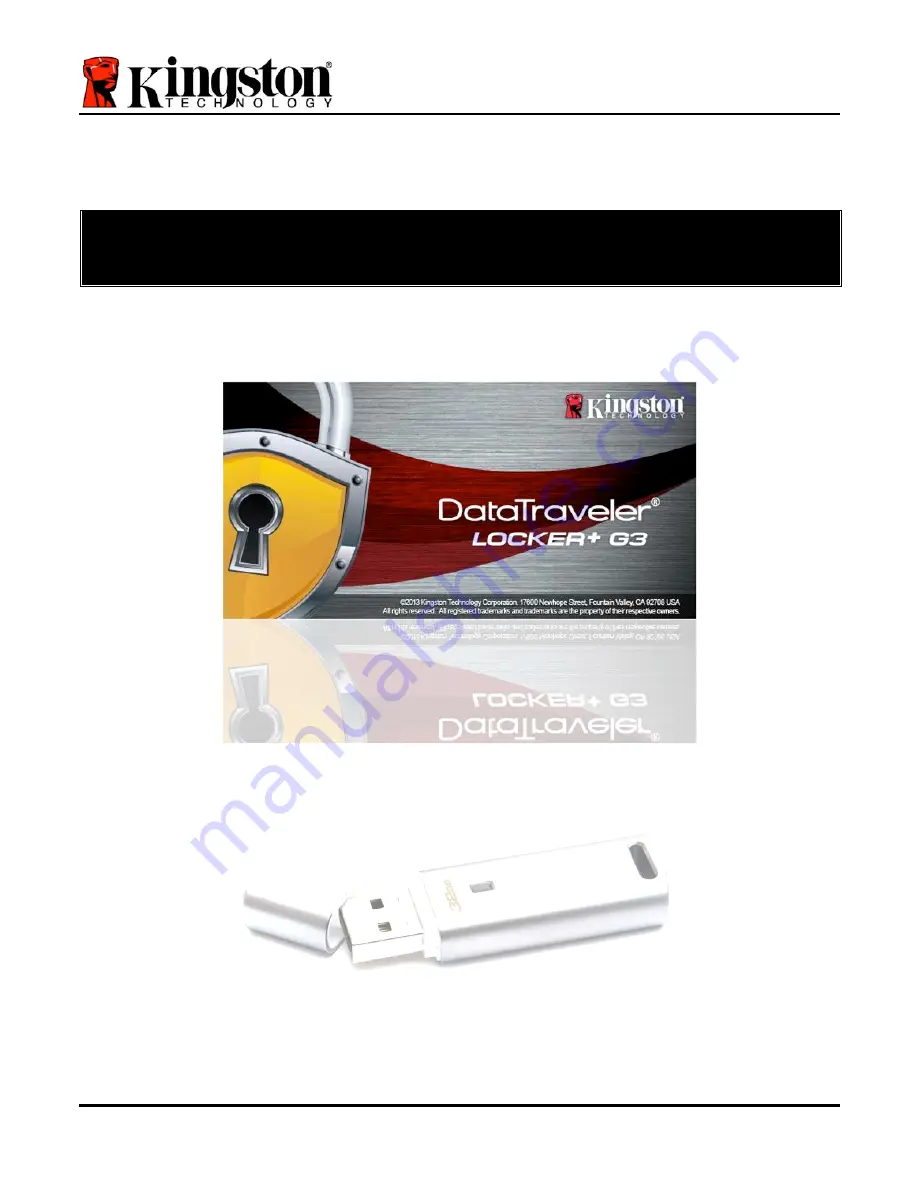 Kingston Technology DataTraveler Locker+ G3 Installation Manual Download Page 2