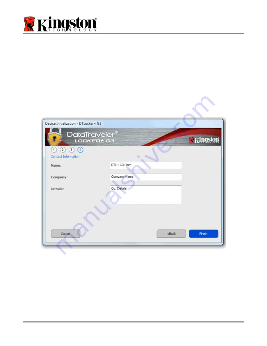 Kingston Technology DataTraveler Locker+ G3 Installation Manual Download Page 8