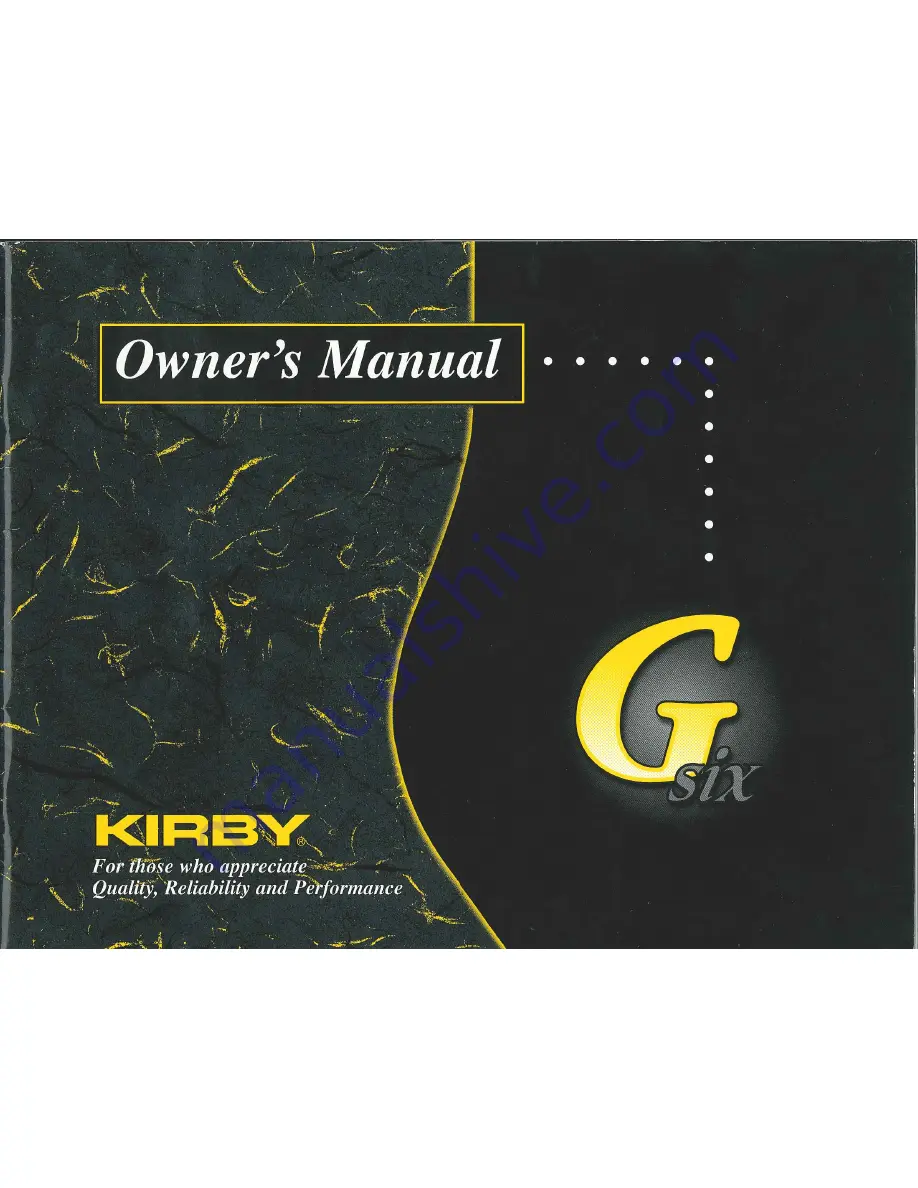 Kirby G Six Owner'S Manual Download Page 1