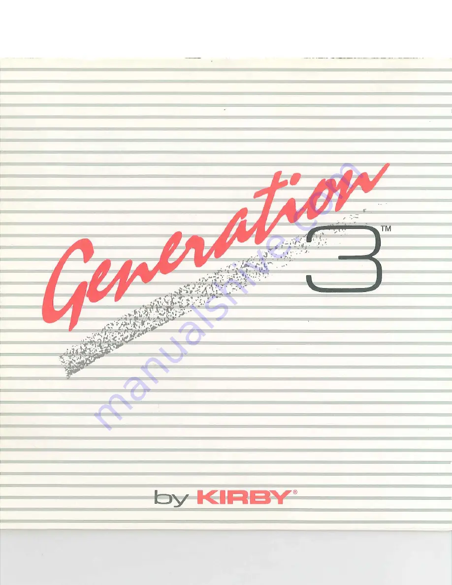 Kirby Generation 3 G3C Скачать руководство пользователя страница 1