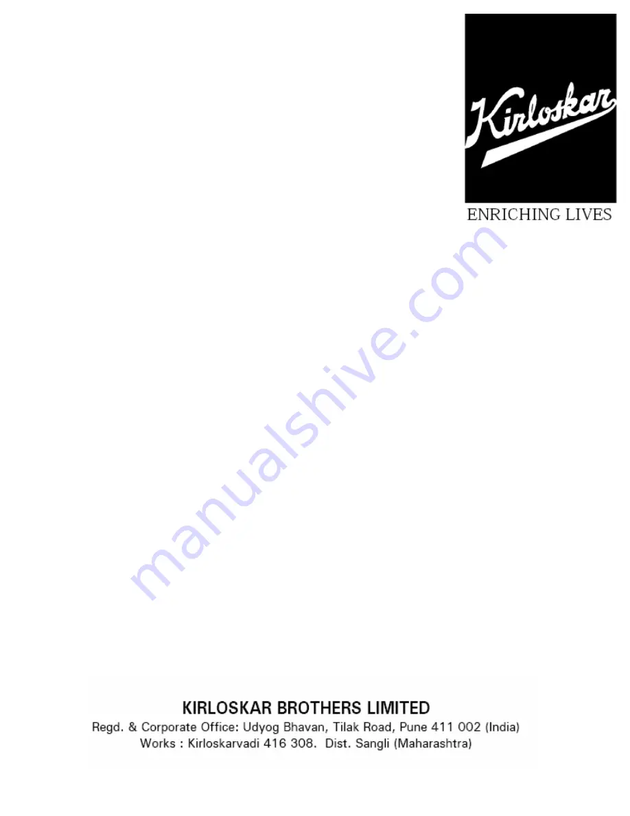 KIRLOSKAR 65-DSM 315M Instruction On Installation, Operation And Maintenance Download Page 28