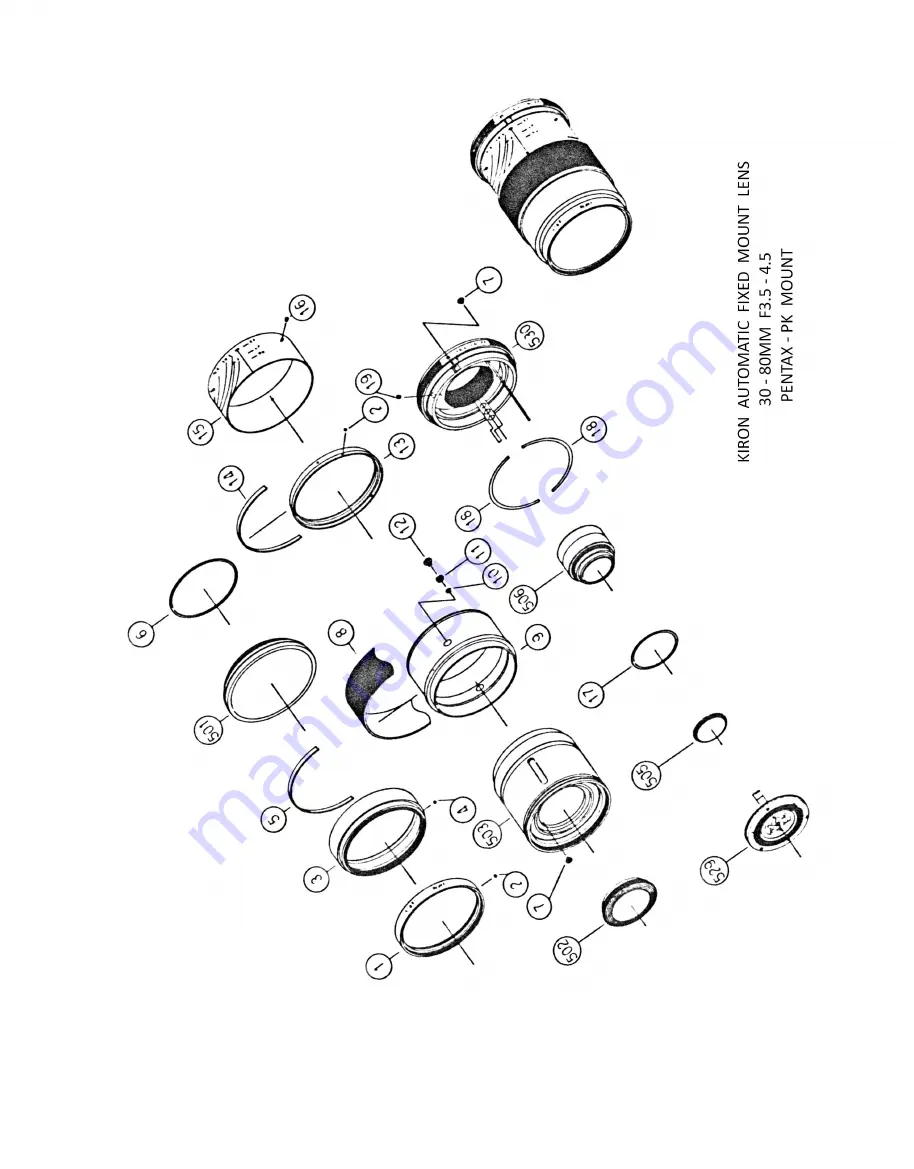 Kiron 30-80MM F/3.5-4.5 Parts And Service Manual Download Page 14