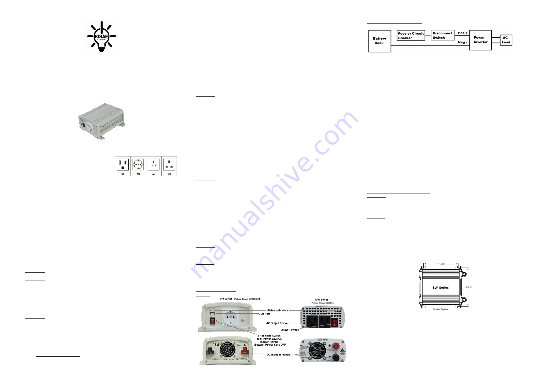 Kisae MW 1204 Скачать руководство пользователя страница 1