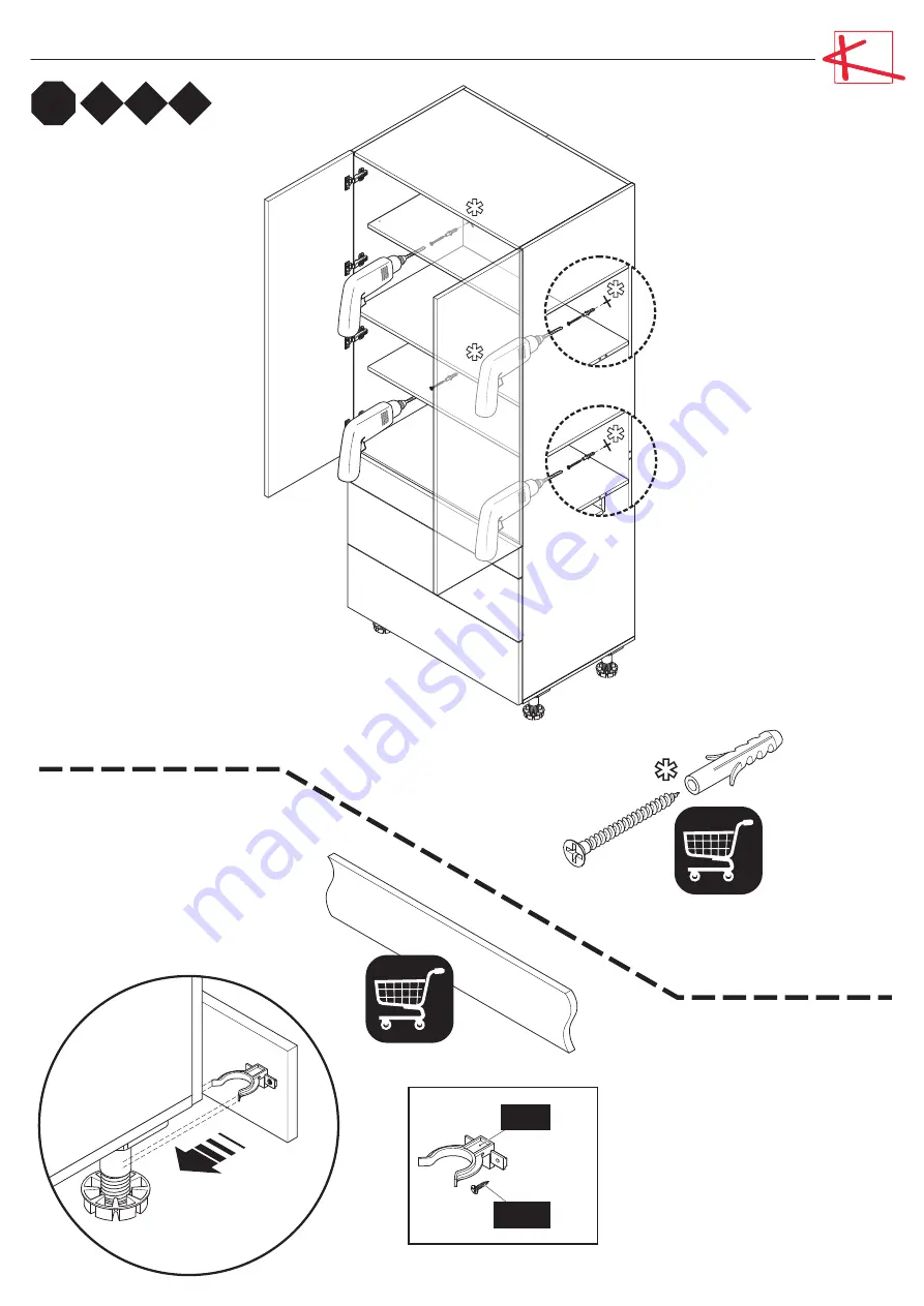 Kitchen EURO S90/222-60-2DSZ3B Assembly Instructions Manual Download Page 25