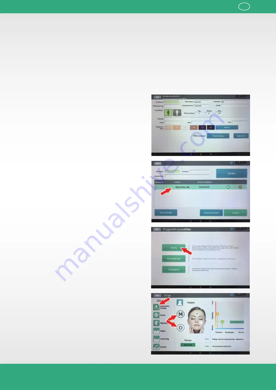 KLAPP Skin Analyser Instruction Manual Download Page 17