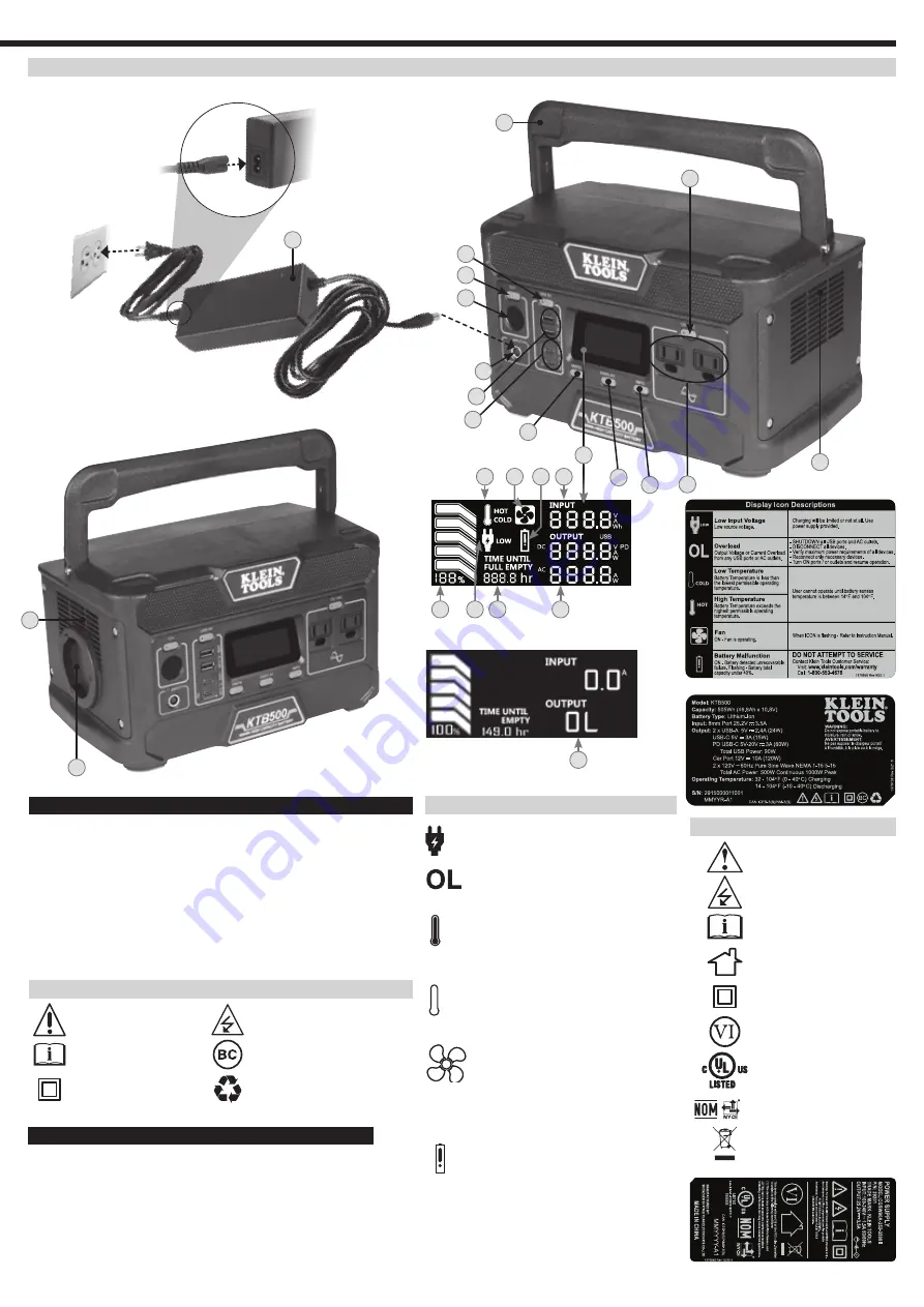 Klein Tools KTB500 Instruction Manual Download Page 3