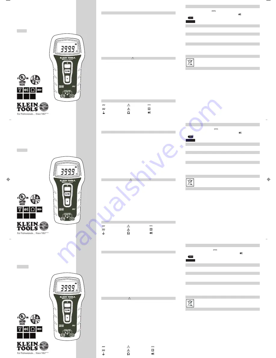 Klein Tools MM500 Скачать руководство пользователя страница 1