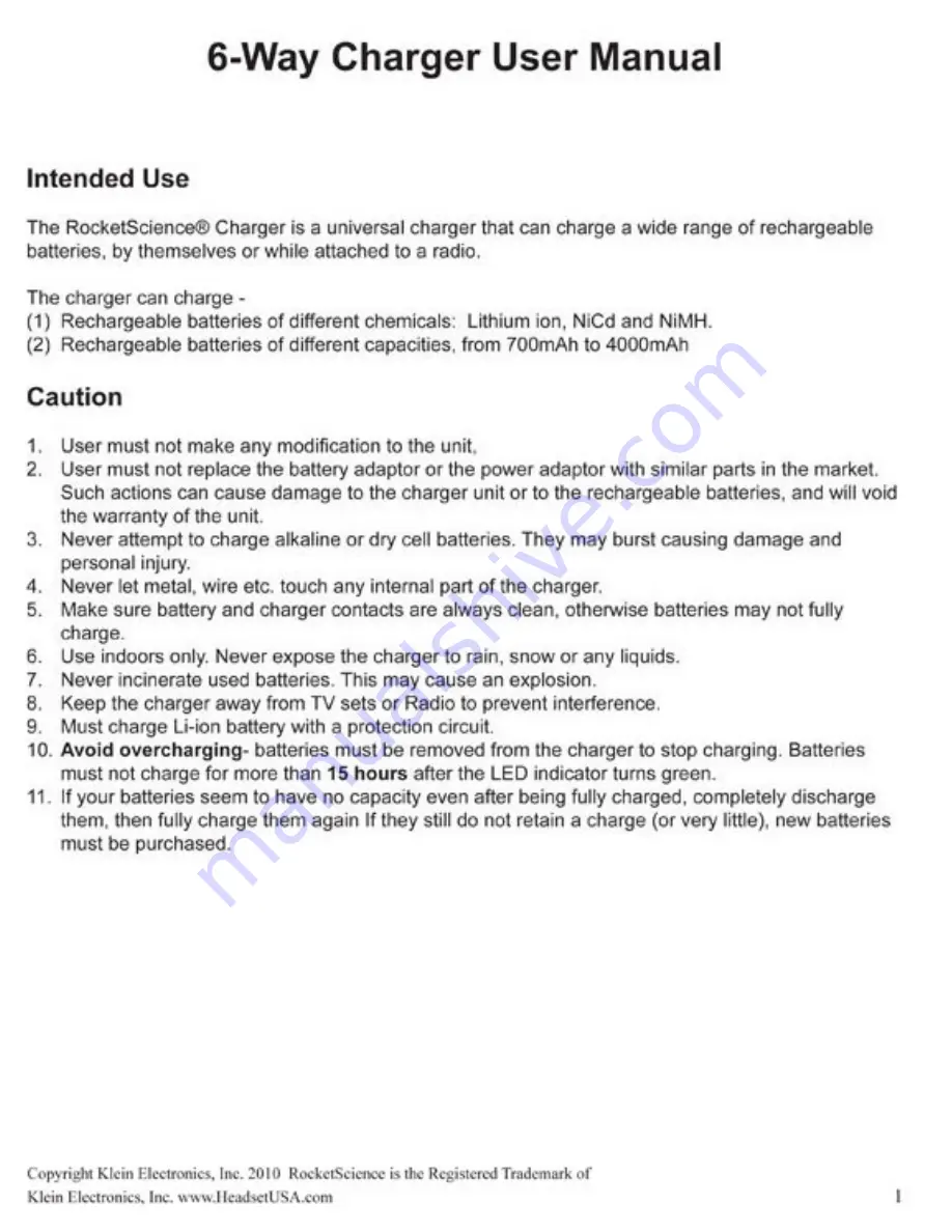 Klein 6-Shot User Manual Download Page 2