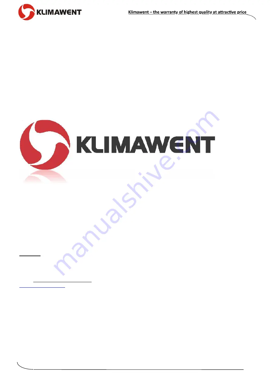 Klimawent WPA-P-N Use And Maintenance Manual Download Page 12