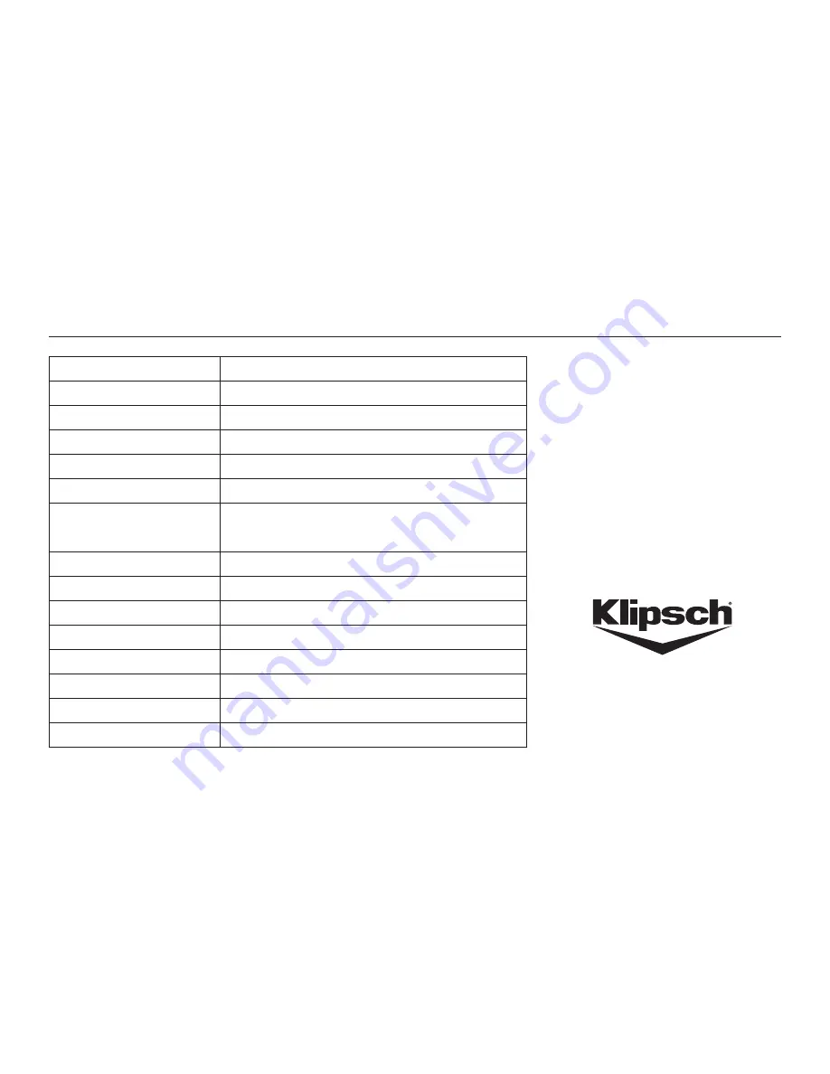 Klipsch KPT-1802-HLS Owner'S Manual Download Page 16