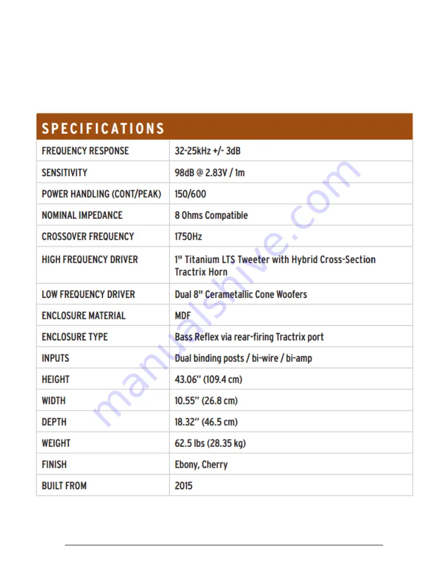 Klipsch Reference Premiere RP-250F Service Manual Download Page 2