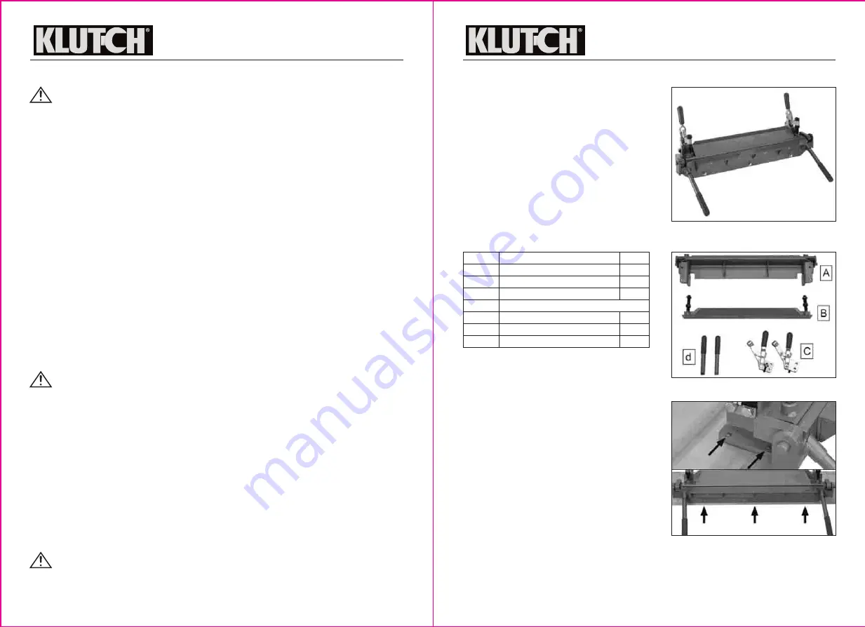 Klutch 49699 Owner'S Manual Download Page 2