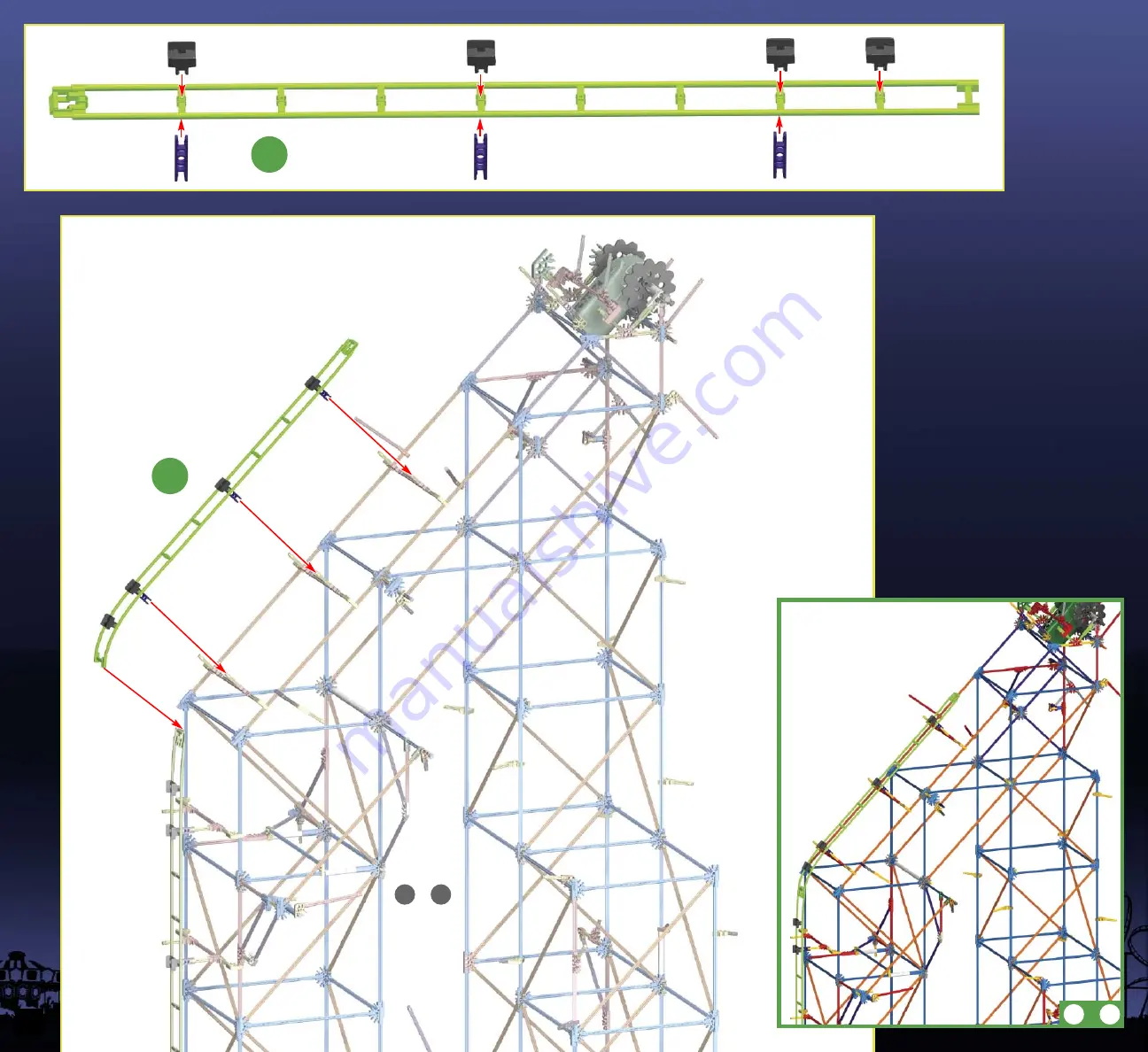 K'Nex Imagine Build Play COBRA'S CURSE DUELING COASTER 51023 Скачать руководство пользователя страница 24