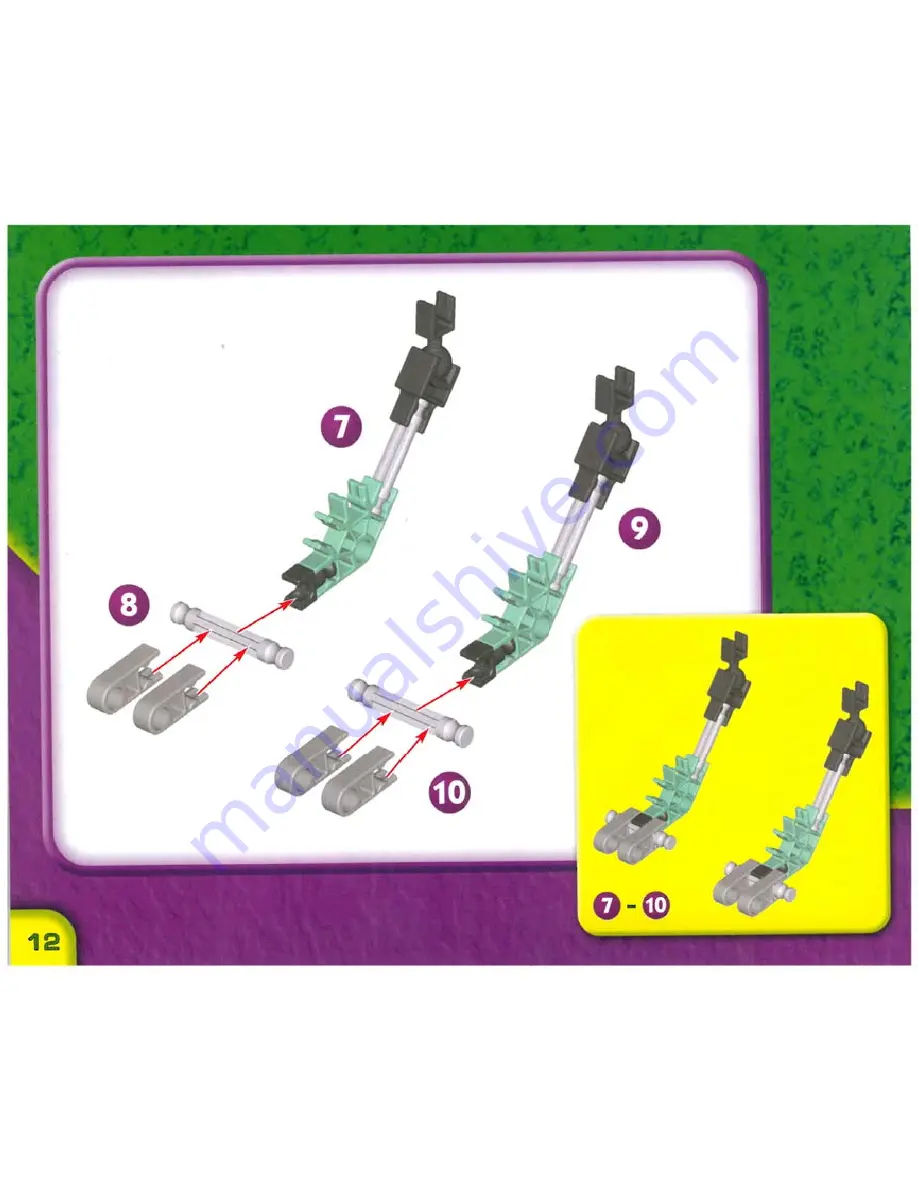 K'Nex Spitting Iguanadon Alive 11014 Instruction Book Download Page 12