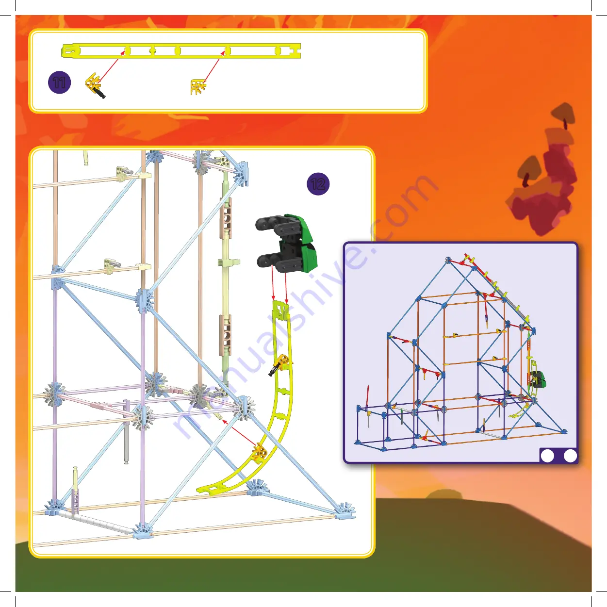 K'Nex THRILL RIDES DINOSAUR DROP Скачать руководство пользователя страница 14