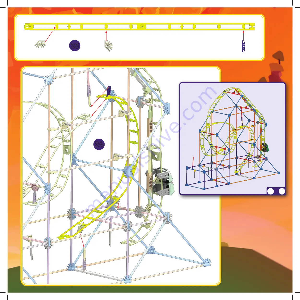 K'Nex THRILL RIDES DINOSAUR DROP Скачать руководство пользователя страница 20