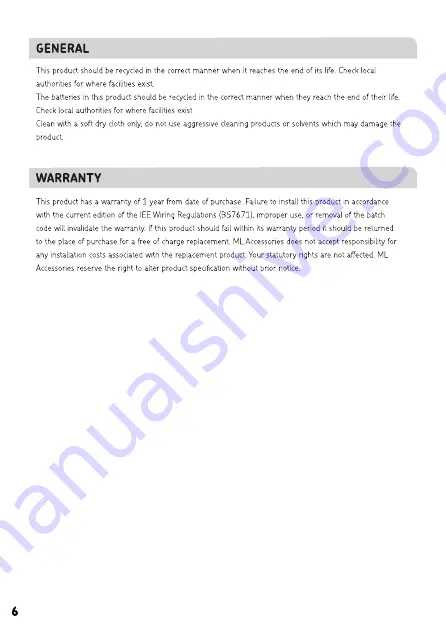 Knightsbridge DC006 Installation & Maintenance Manual Download Page 6