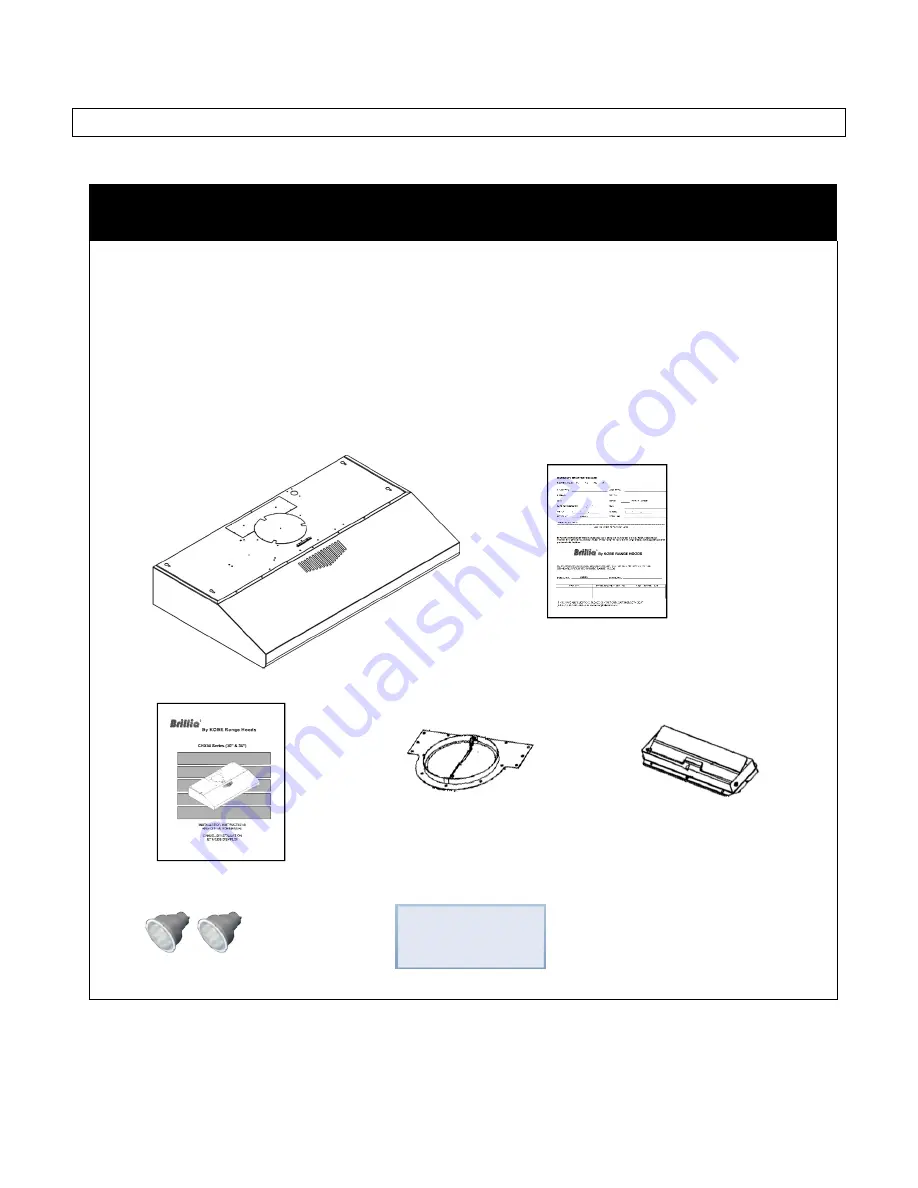 KOBE CHX-30 Series(400 CFM-LED) Installation Instructions And Operation Manual Download Page 6