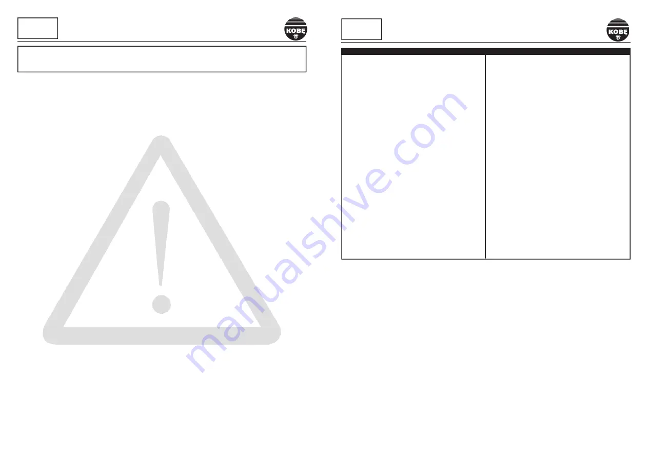 KOBE FSR375 Operator'S Manual Download Page 2