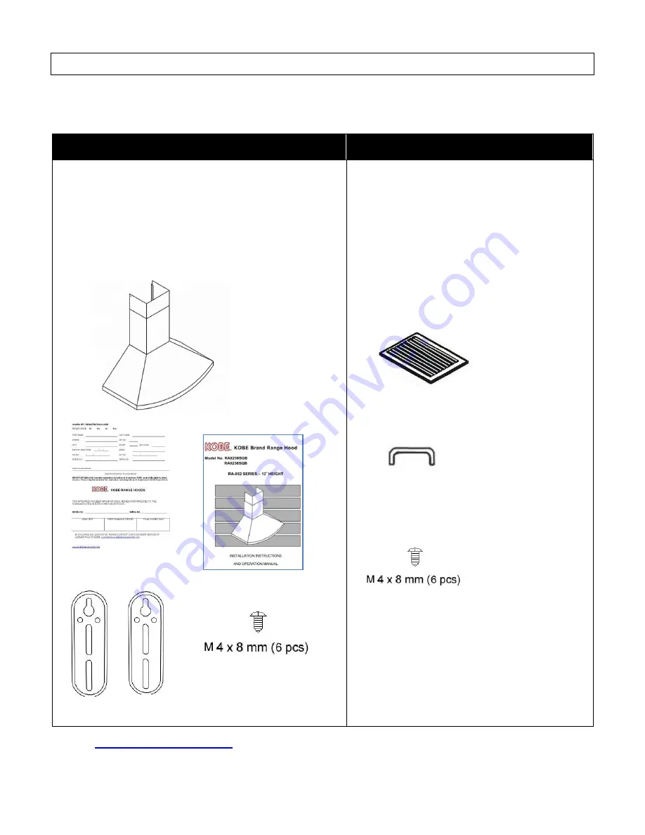 KOBE RA9230SQB Installation Instructions And Operation Manual Download Page 29