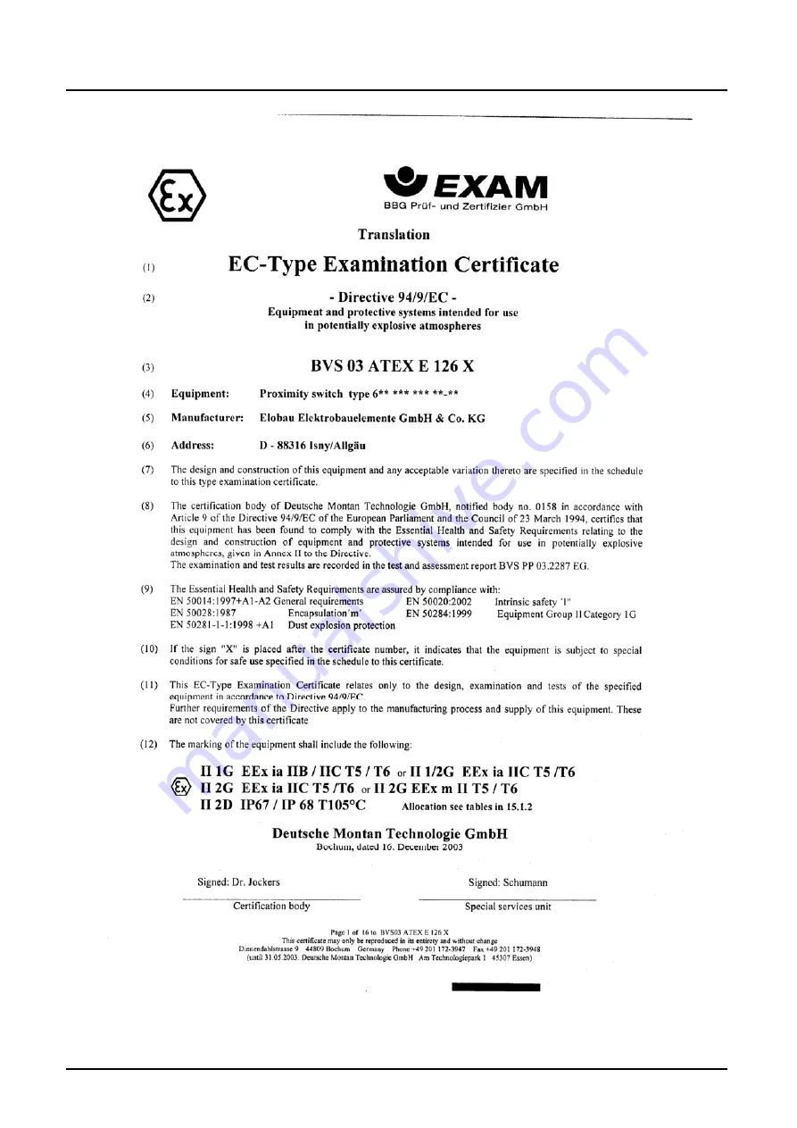 Kobold NBK-ATEX Operating Instructions Manual Download Page 55