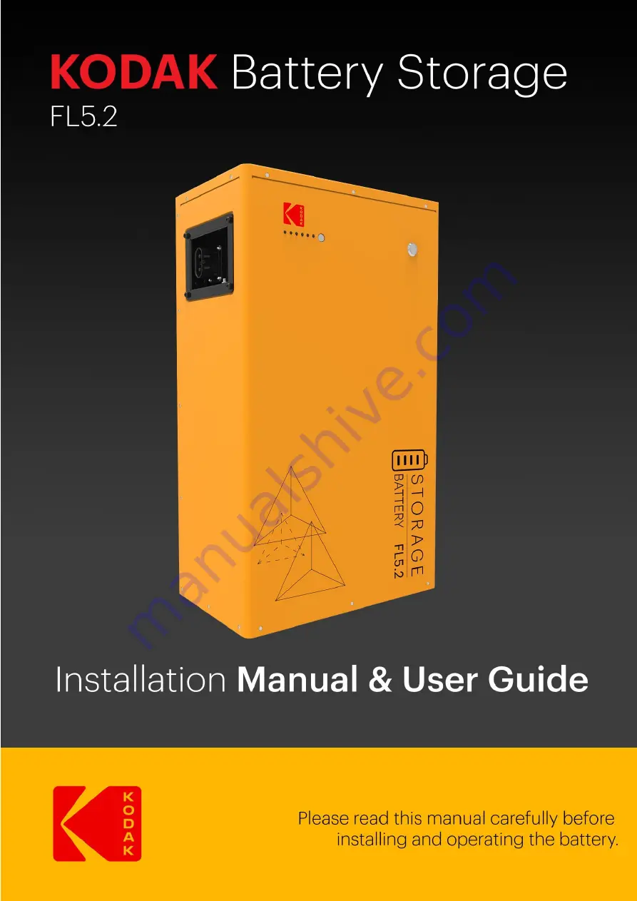 Kodak FL5.2 Installation Manual & Users Manual Download Page 1