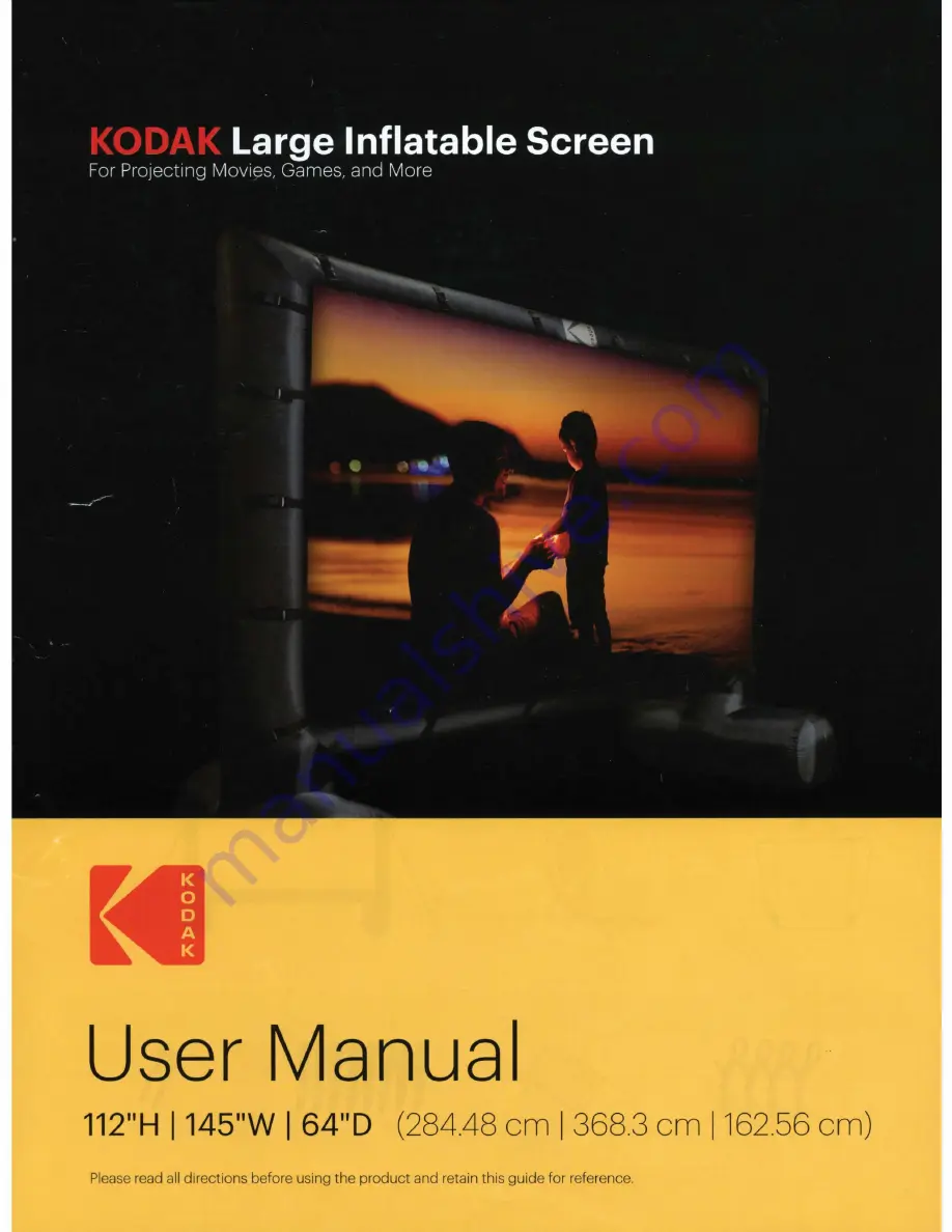 Kodak Large Inflatable Screen User Manual Download Page 1