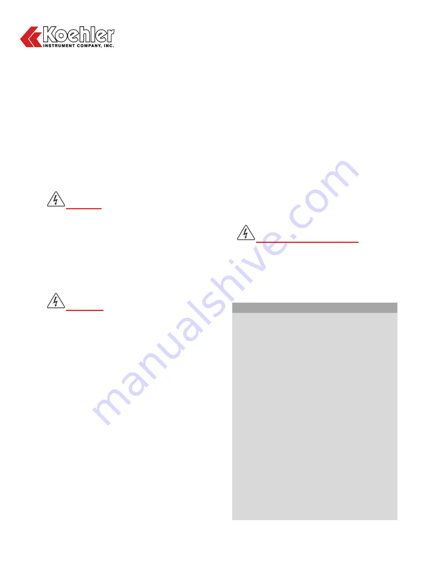 Koehler K13902 Operation And Instruction Manual Download Page 16