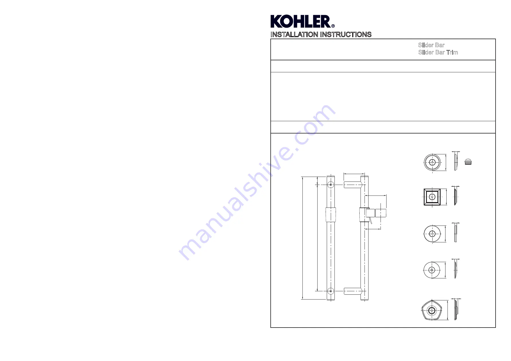 Kohler 20214T Installation Instructions Download Page 1