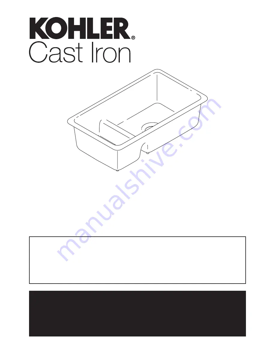 Kohler 6625-0 User Manual Download Page 1