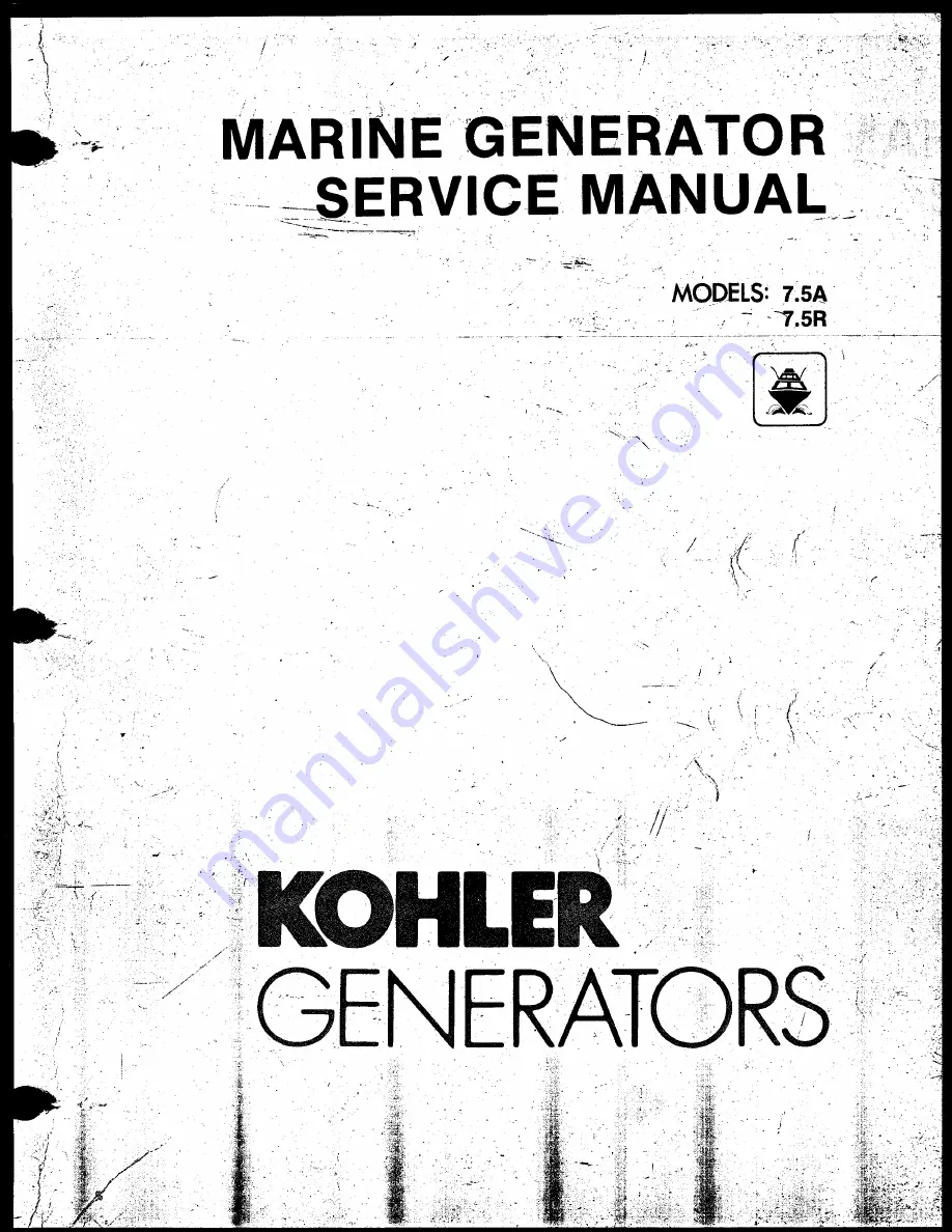 Kohler 7.5A Service Manual Download Page 1