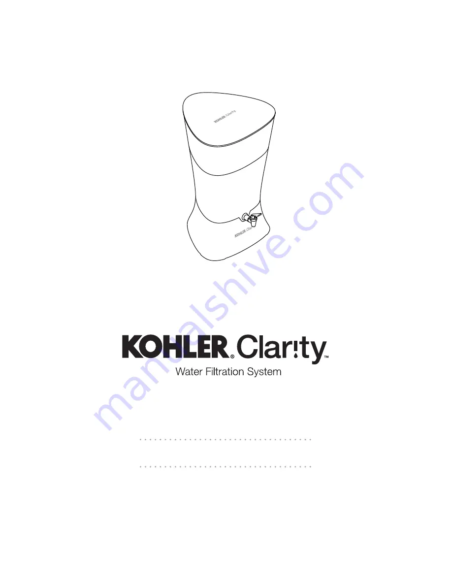 Kohler CLARITY Скачать руководство пользователя страница 1