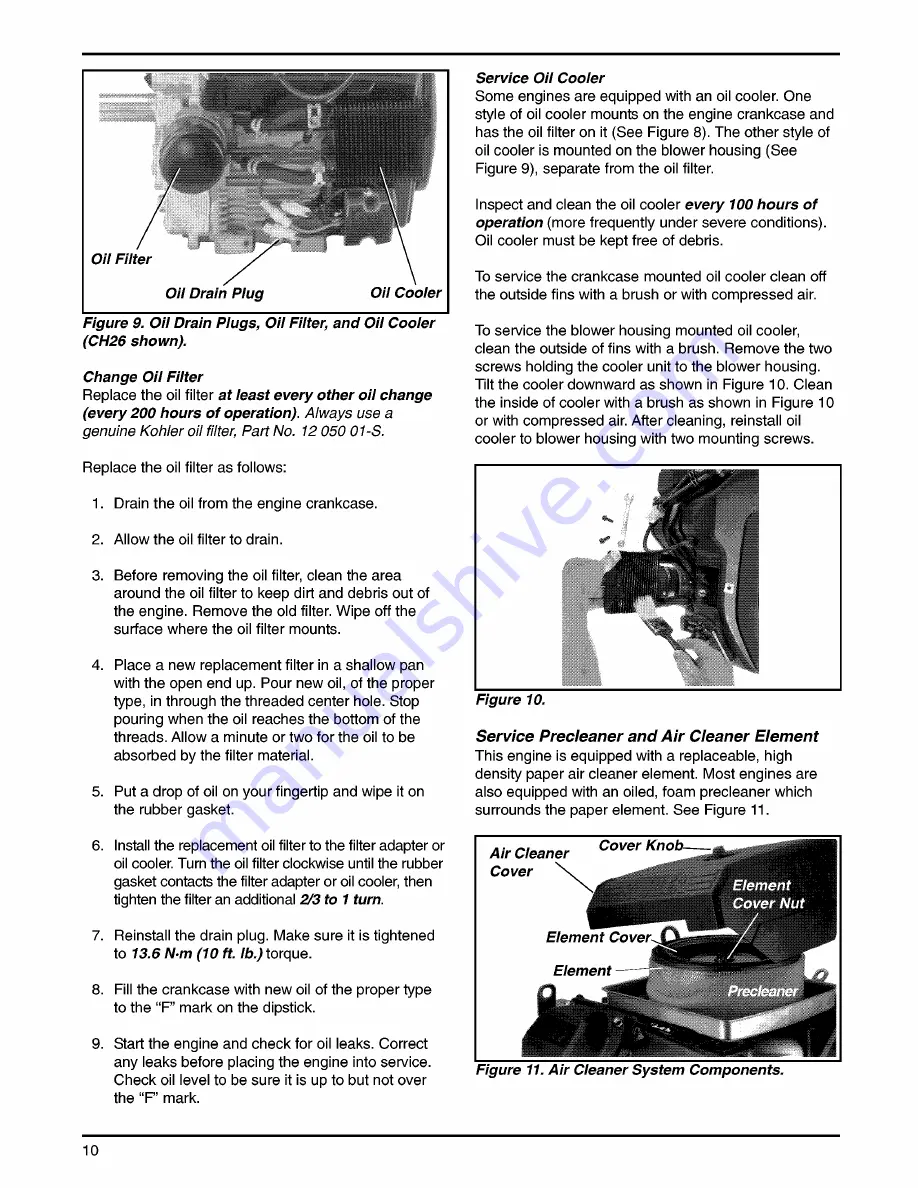 Kohler Command PRO CH18 Owner'S Manual Download Page 10