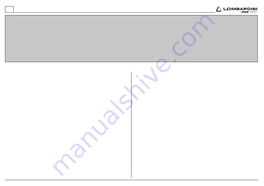 Kohler Lombardini 25 LD 330-2 Use & Maintenance Download Page 90