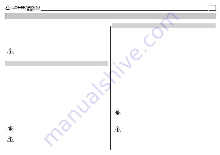 Kohler Lombardini 25 LD 330-2 Use & Maintenance Download Page 111