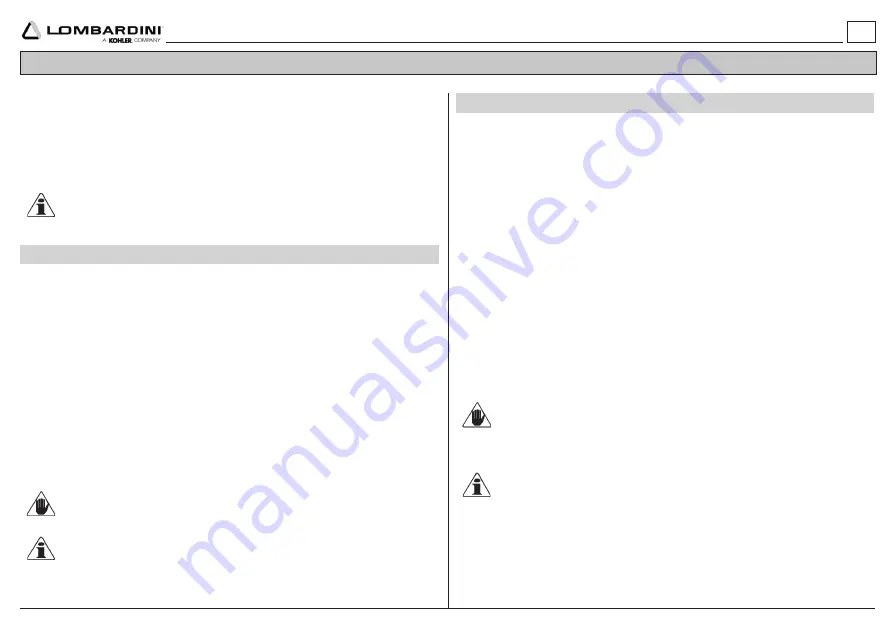 Kohler Lombardini 25 LD 330-2 Use & Maintenance Download Page 115