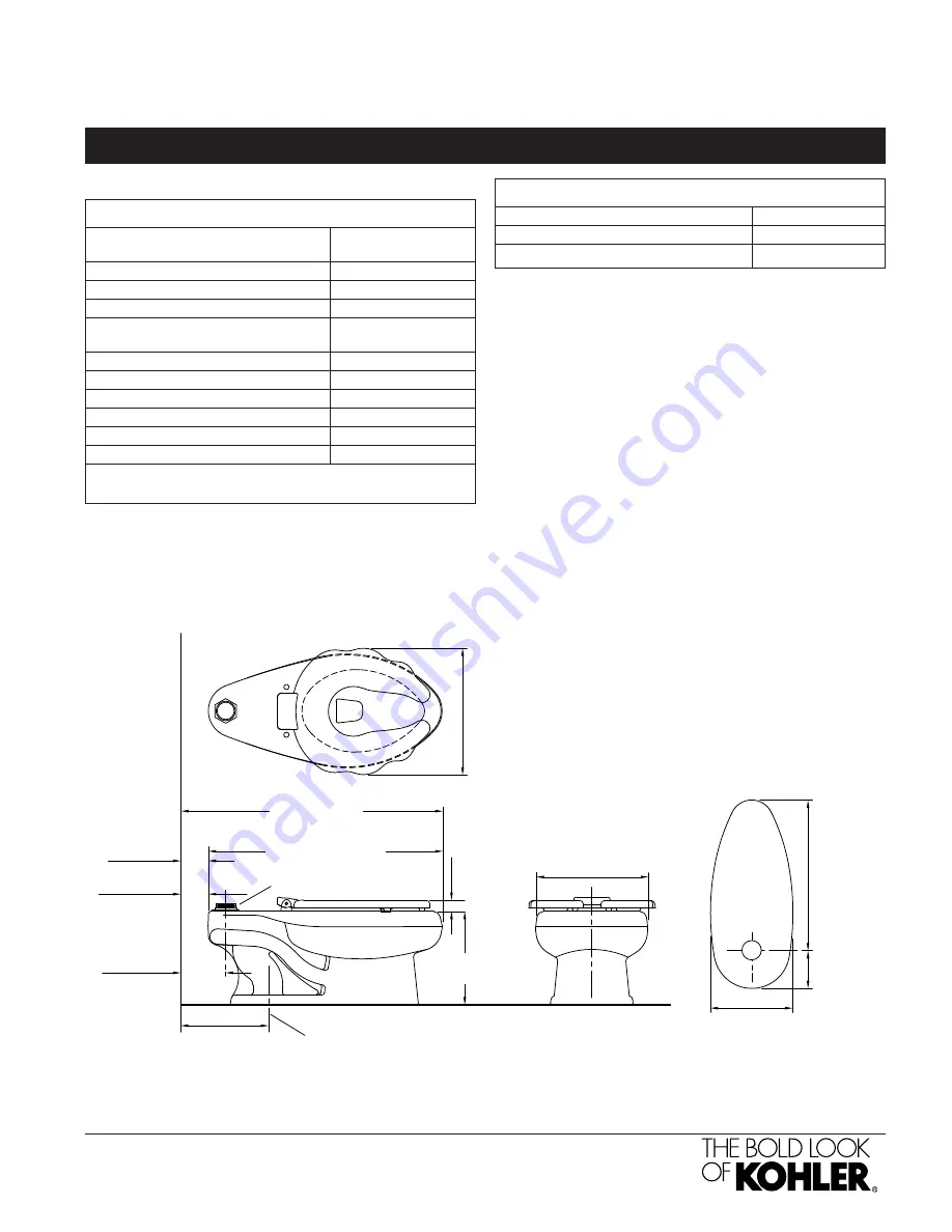 Kohler Primary K-4321 Specifications Download Page 2