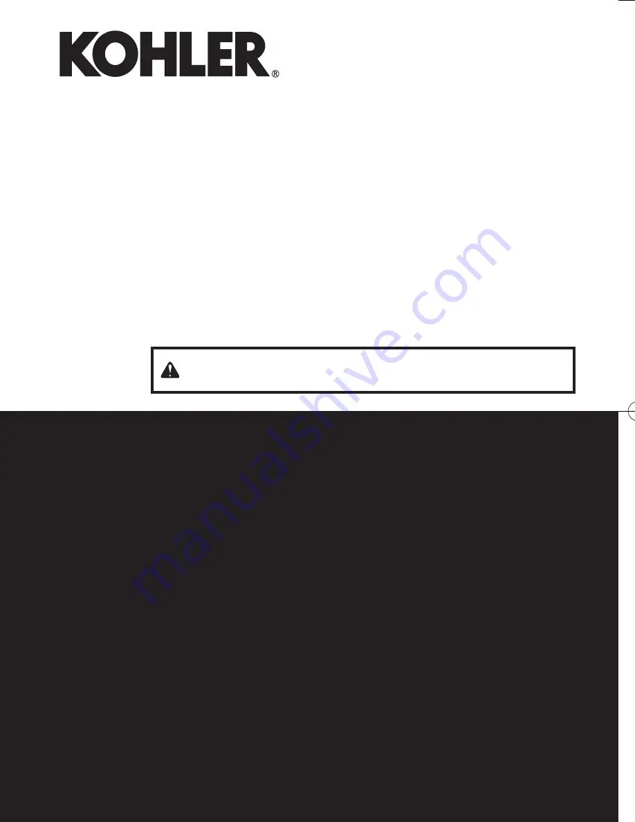 Kohler PRO 2.8 i Owner'S Manual Download Page 1