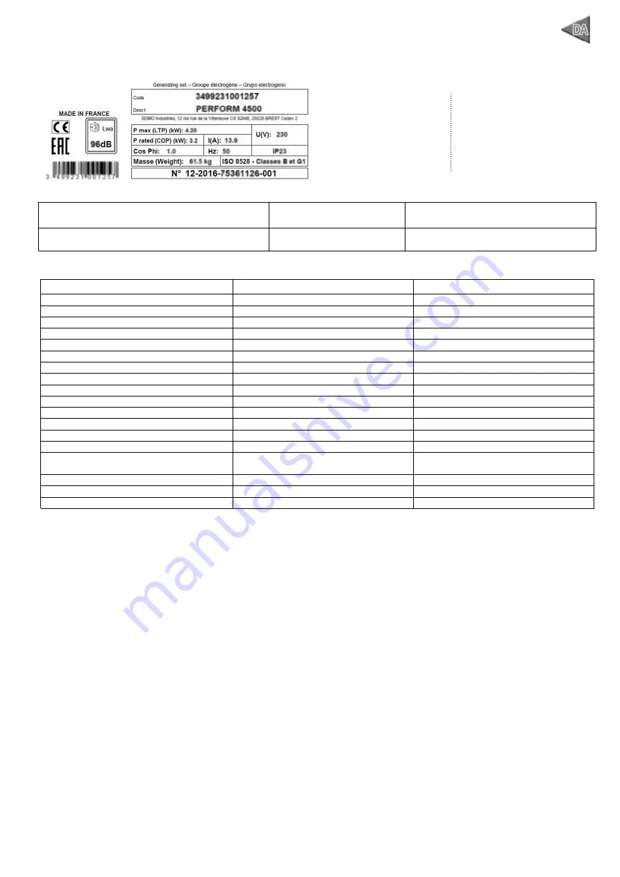 Kohler SDMO DIESEL 10000 E XL C Instruction And Maintenance Manual Download Page 73