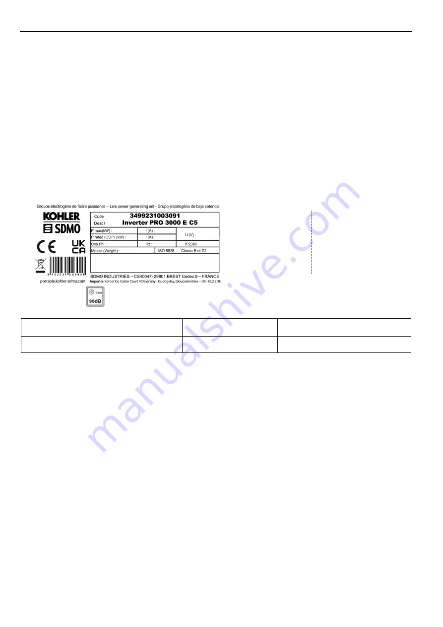 Kohler SDMO TECHNIC 6500 E C5 Instruction And Maintenance Manual Download Page 212