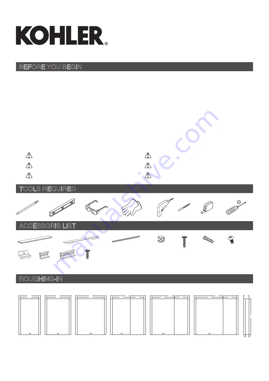 Kohler VERDERA K-26376T Скачать руководство пользователя страница 1