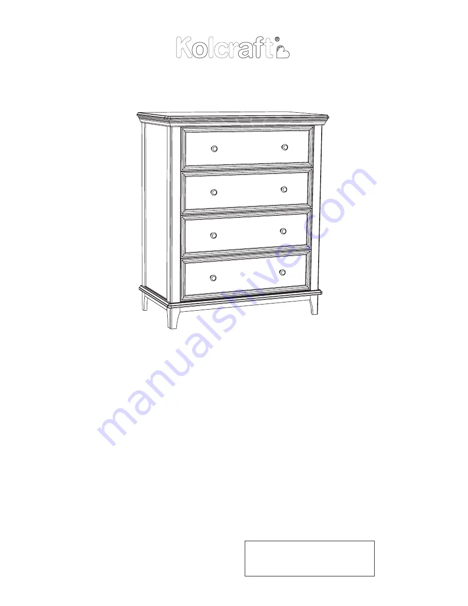 Kolcraft Transitional 4 Drawer Dresser Assembly Instructions Manual Download Page 1