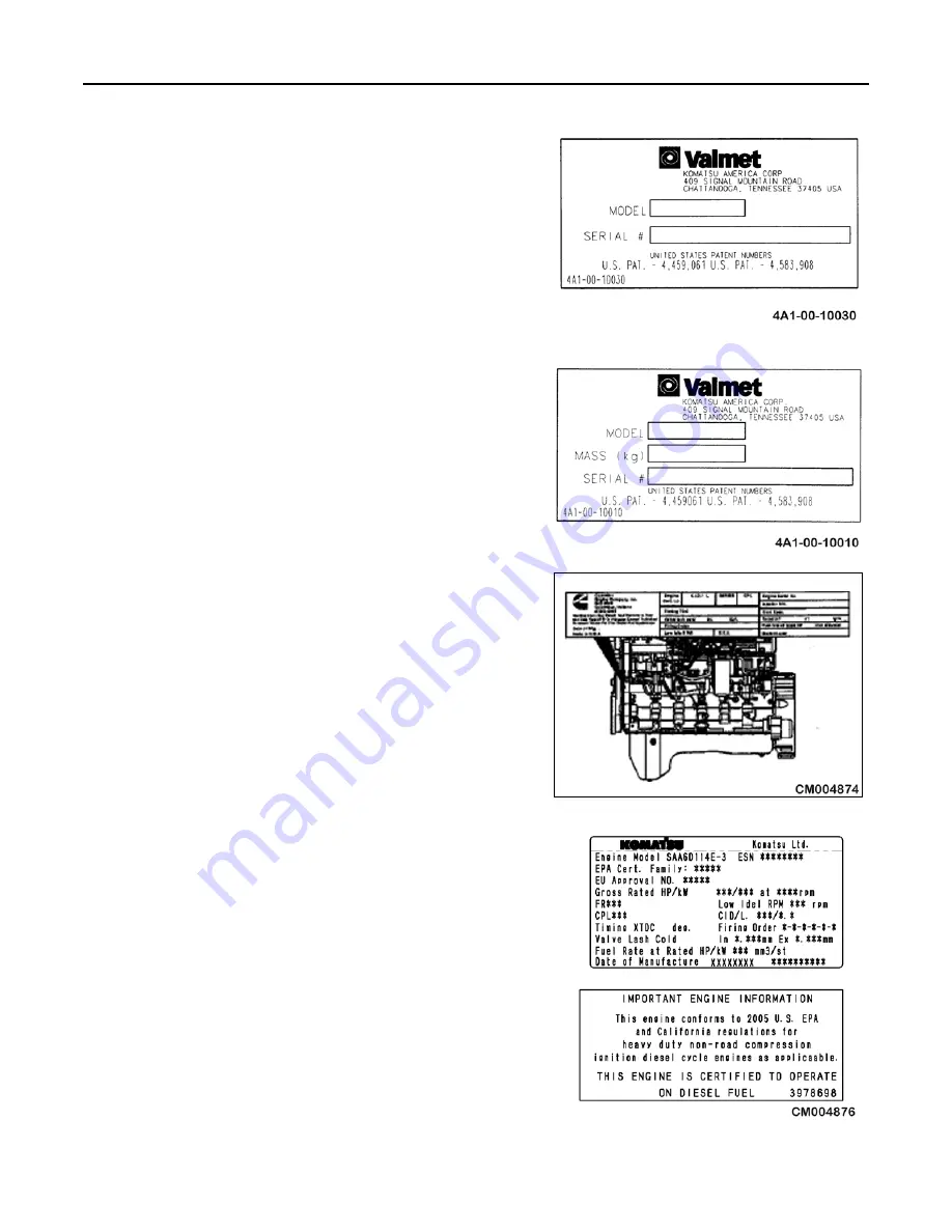 Komatsu 450FXL-1 Operation & Maintenance Manual Download Page 12