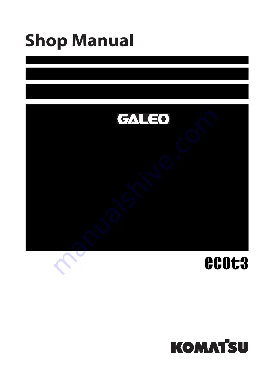 Komatsu BR380JG-1E0 Shop Manual Download Page 1