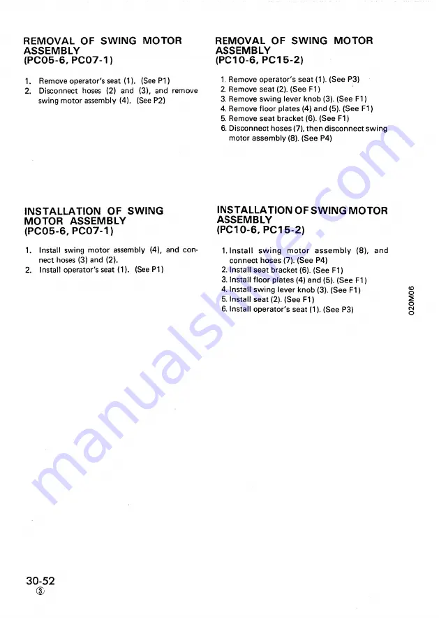 Komatsu PC05-6 Shop Manual Download Page 182