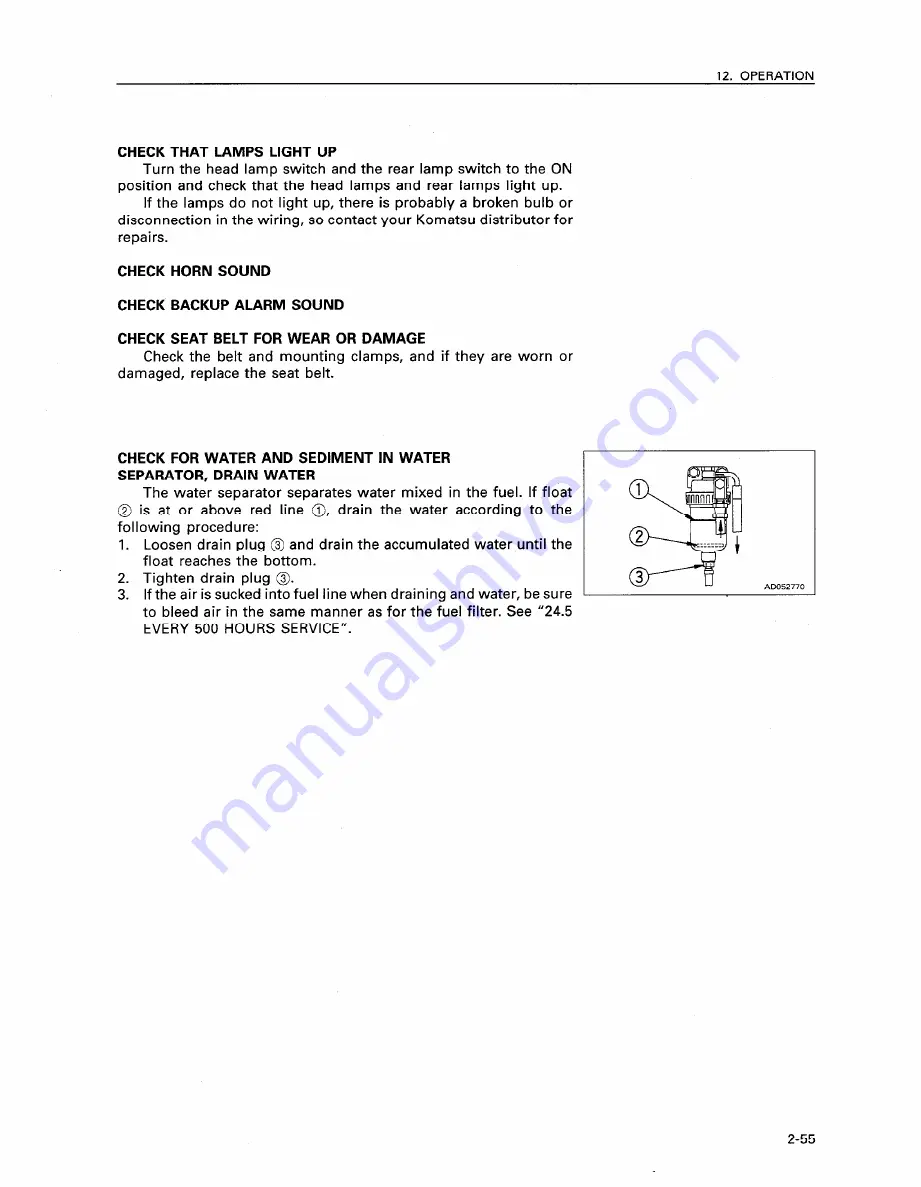 Komatsu Super D155AX-3 Operation & Maintenance Manual Download Page 94