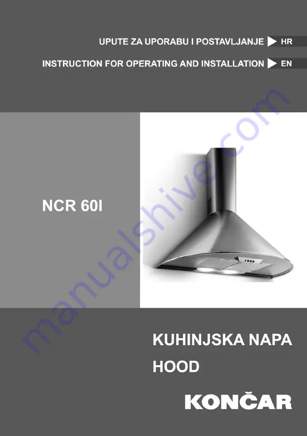 Koncar NCR 60I Instructions For Operating And Installation Download Page 1