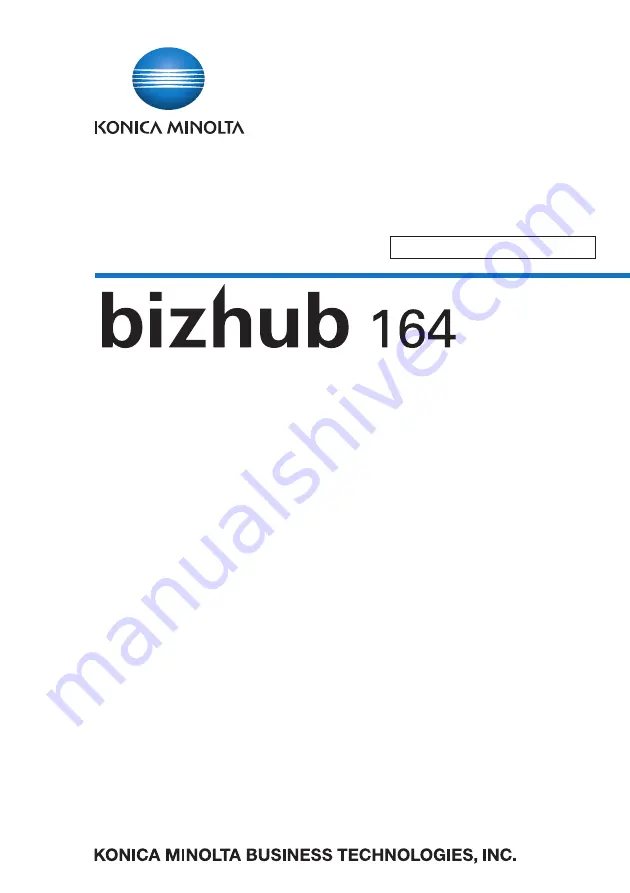 Konica Minolta BIZHUB 164 Service Manual Download Page 1