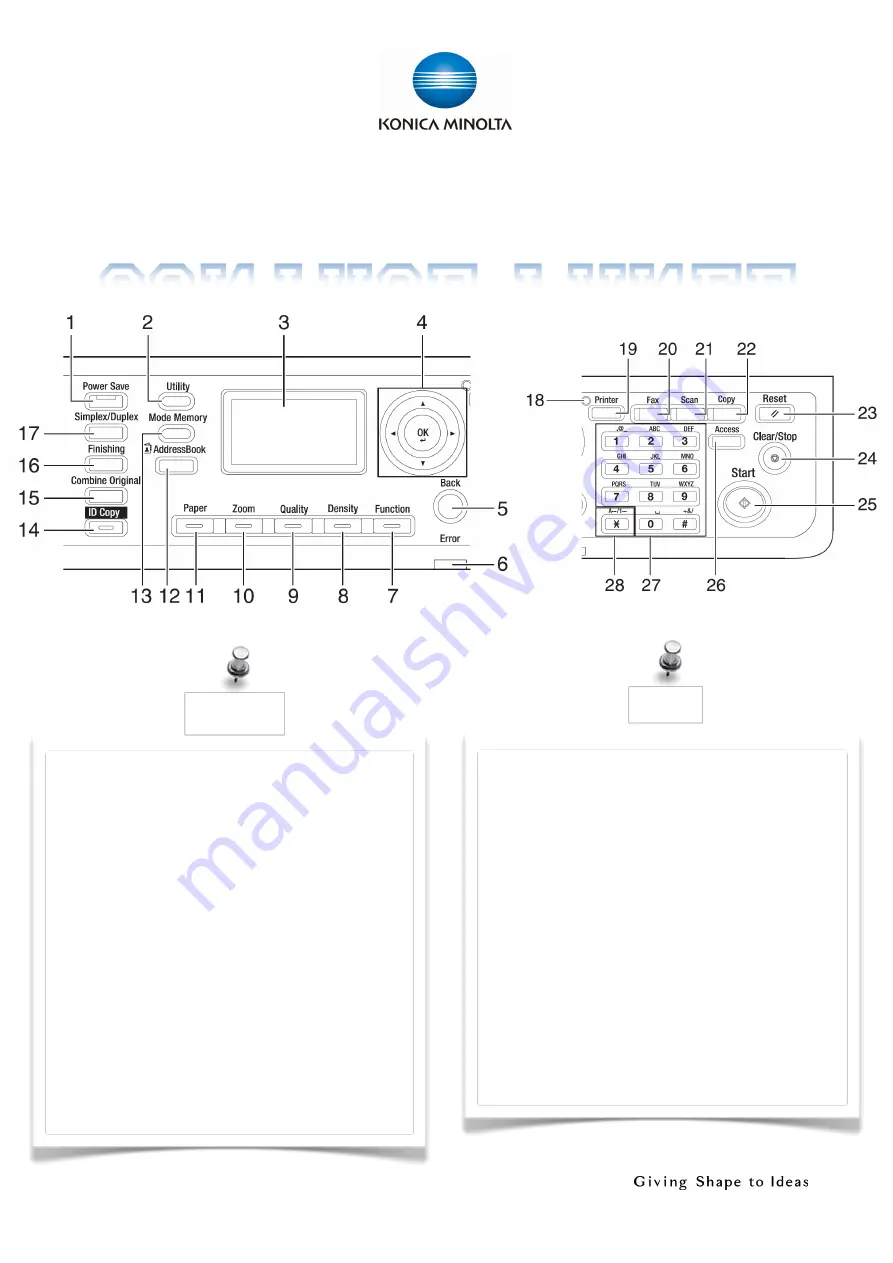 Konica Minolta bizhub 225i Shortcut Manual Download Page 5